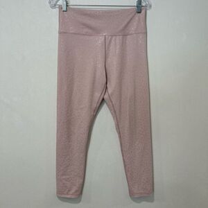 Zyia Active Pink Light N’ Tight Leggings – Size 8-10, Shimmer Leopard Print